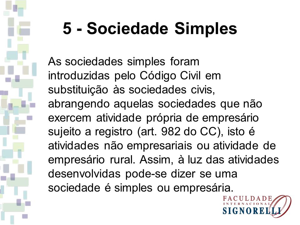 5 - Sociedade Simples