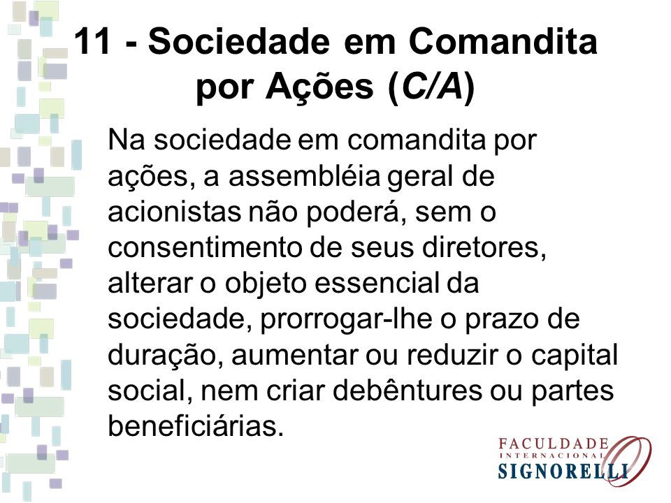 11 - Sociedade em Comandita por Ações (C/A)