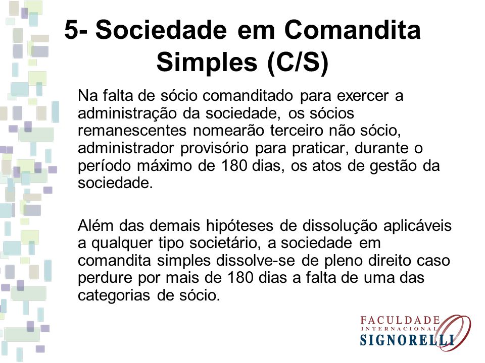 5- Sociedade em Comandita Simples (C/S)