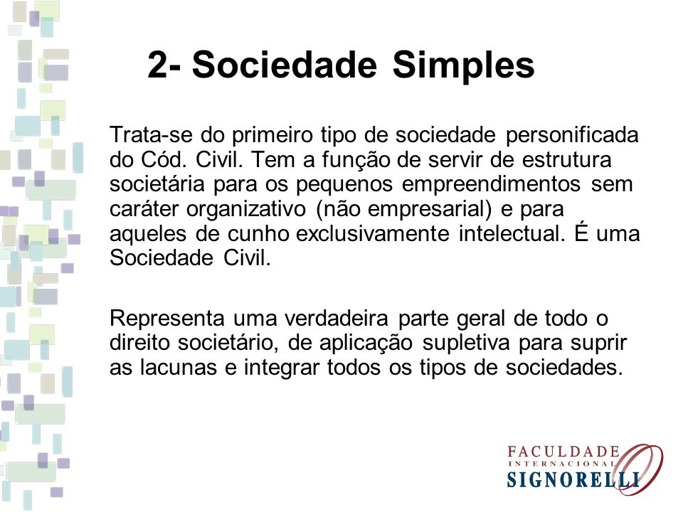 2- Sociedade Simples