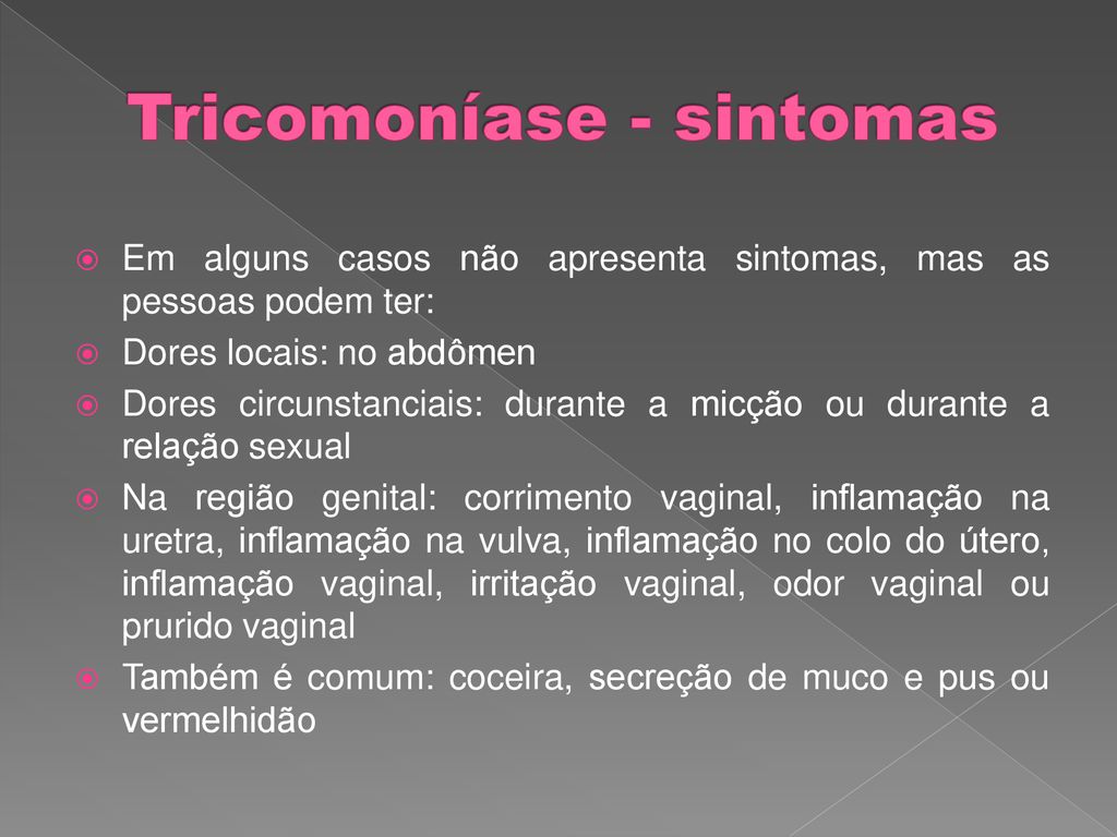 Tricomoníase - sintomas