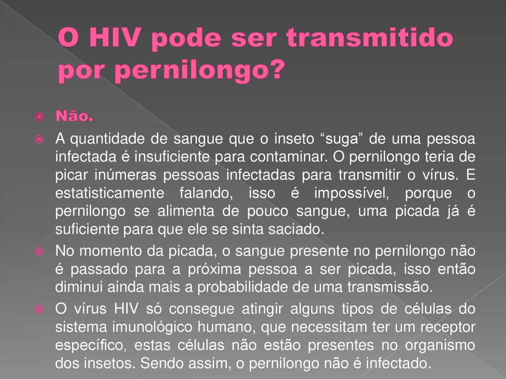 O HIV pode ser transmitido por pernilongo