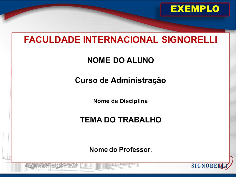 Slides para trabalho de faculdade