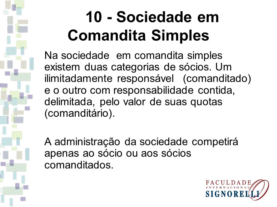 10 - Sociedade em Comandita Simples