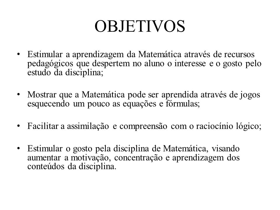 Slide a importancia dos jogos da matematica