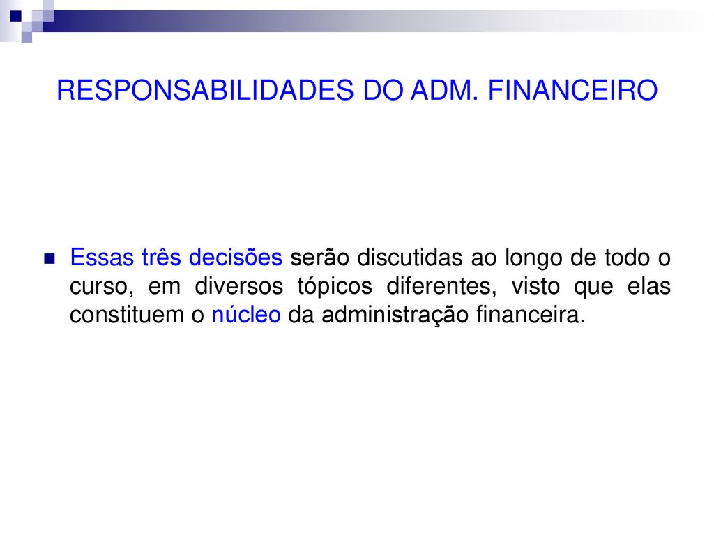 RESPONSABILIDADES DO ADM. FINANCEIRO