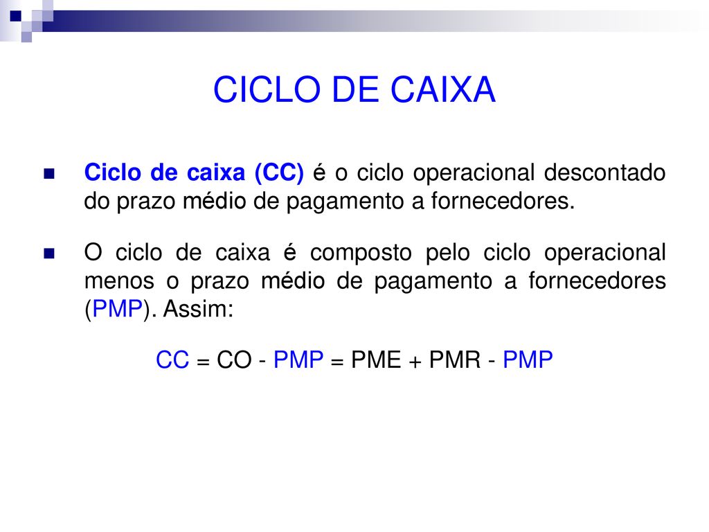 CC = CO - PMP = PME + PMR - PMP
