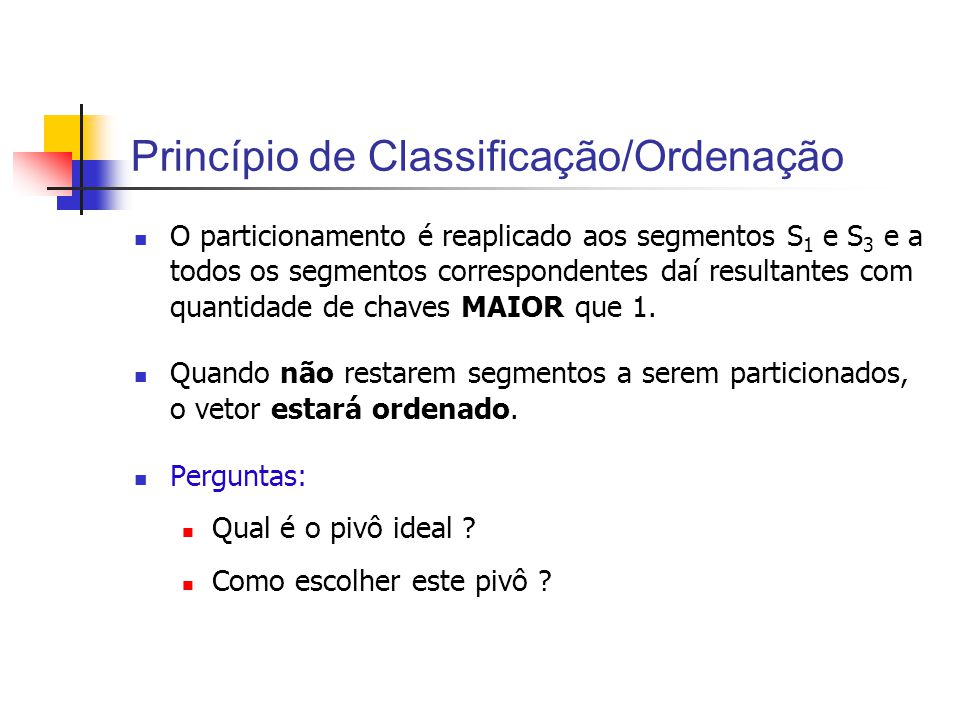 PPT - Complexidade de algoritmos e Classificação (Ordenação) de