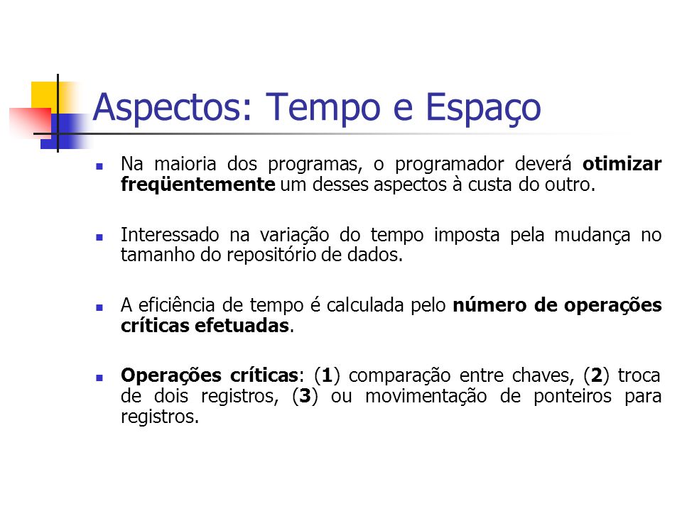 PPT - Complexidade de algoritmos e Classificação (Ordenação) de