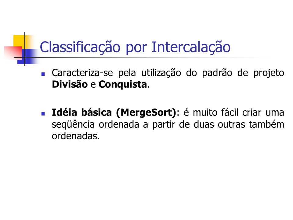 PPT - Complexidade de algoritmos e Classificação (Ordenação) de