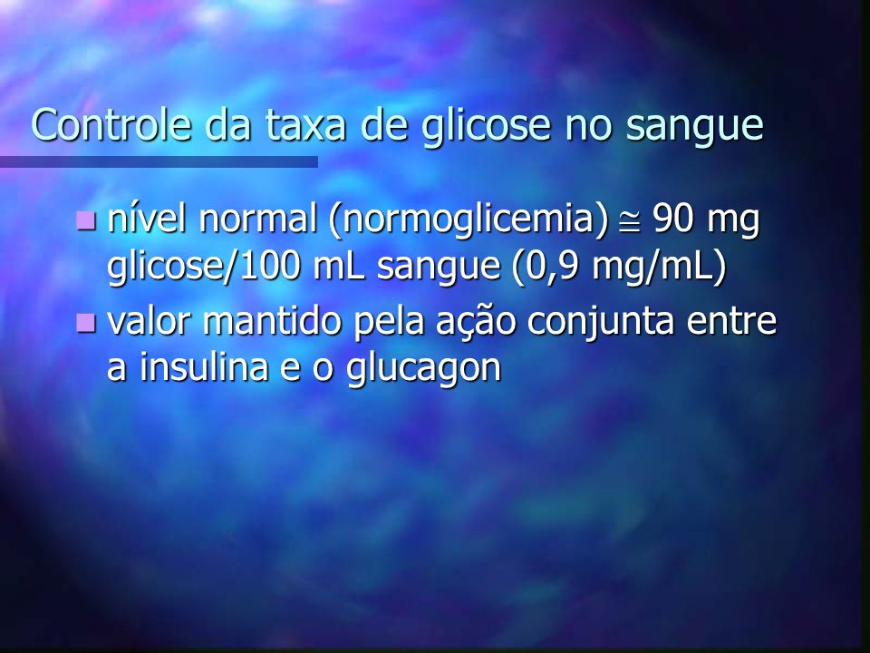 Controle da taxa de glicose no sangue