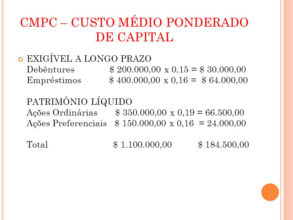 CMPC – CUSTO MÉDIO PONDERADO DE CAPITAL - ppt video online carregar