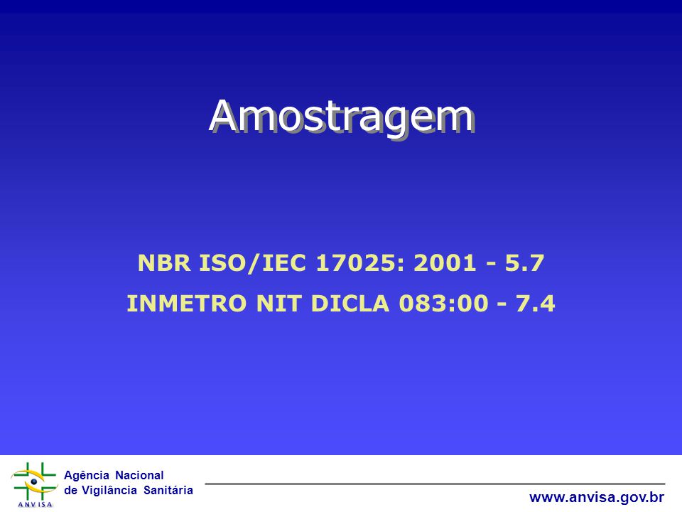 Amostragem NBR ISO/IEC 17025: