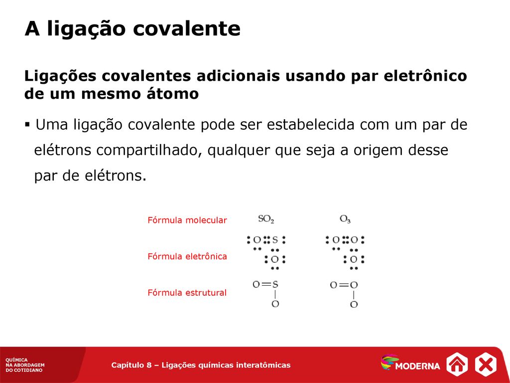 A ligação covalente Ligações covalentes adicionais usando par eletrônico de um mesmo átomo.