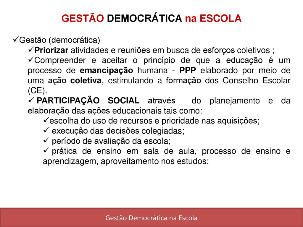 Gestão Democrática Na Escola - Ppt Carregar