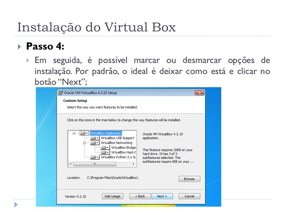 Instalação do Virtual Box
