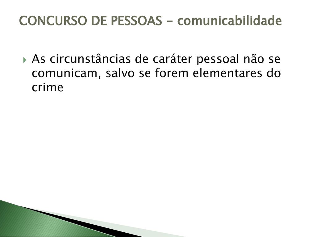 CONCURSO DE PESSOAS - comunicabilidade