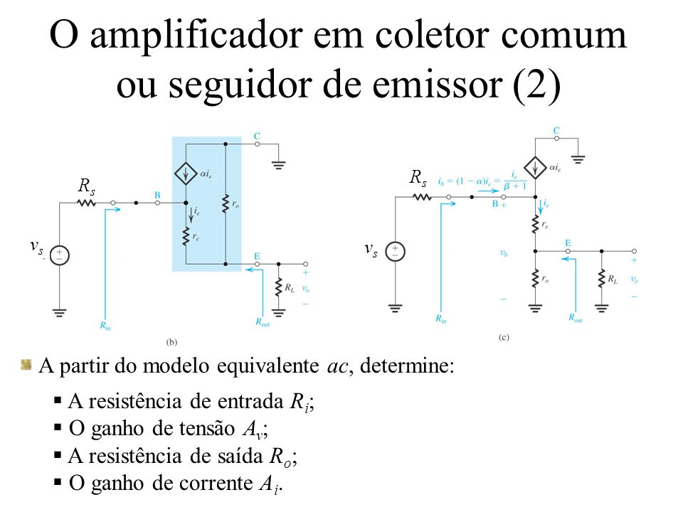 O amplificador em emissor comum com uma resistência no emissor (4) - ppt  carregar