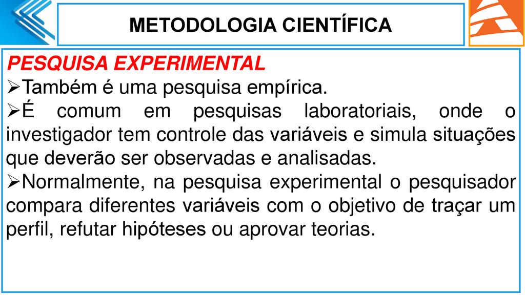 postagem para um perfil de metodologia científica