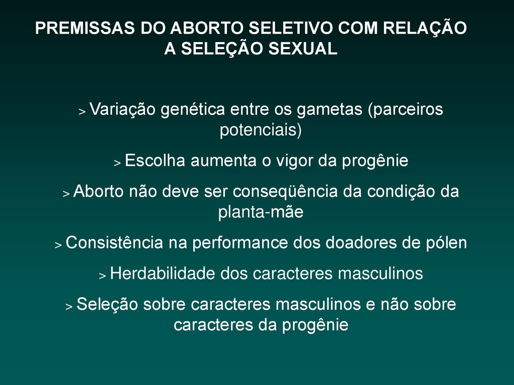 Seleção Sexual em Plantas - ppt carregar