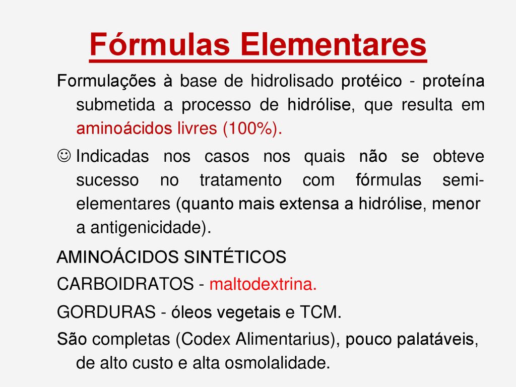 Fórmulas Elementares