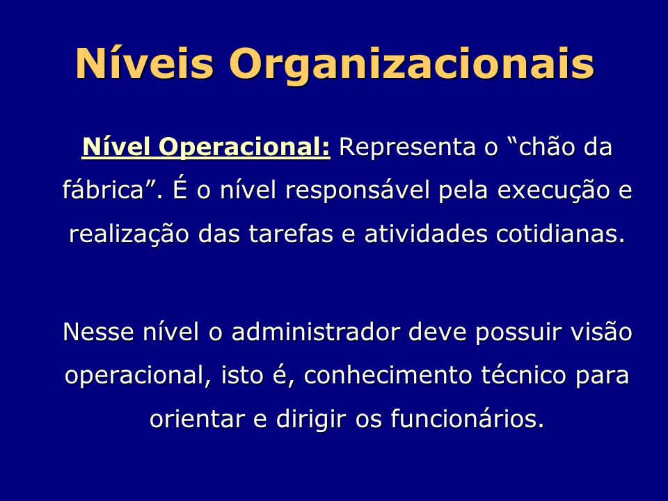 Níveis Organizacionais
