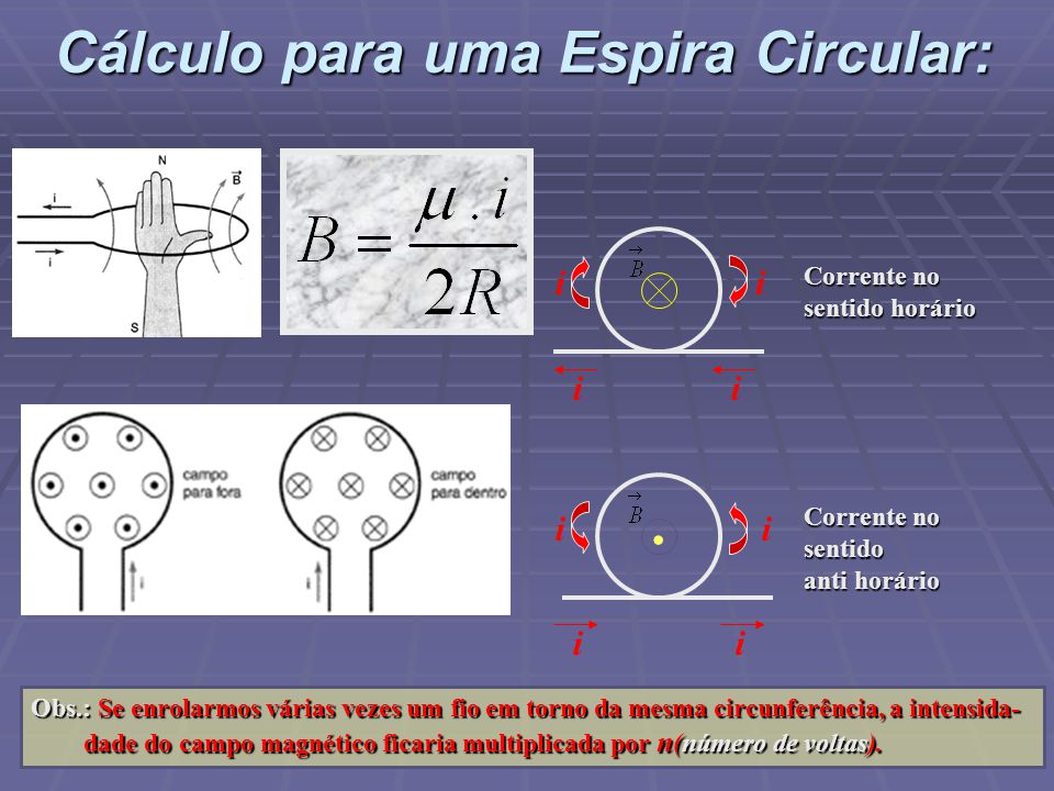 Cálculo para uma Espira Circular: