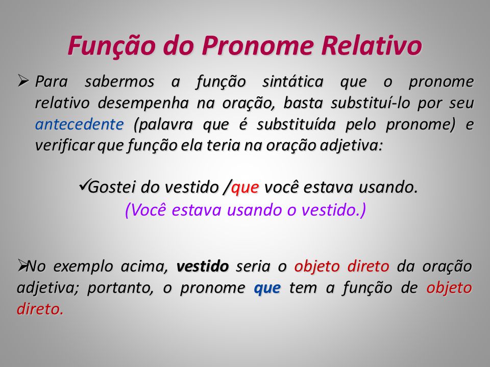 Funções do pronome relativo Com áudio on Vimeo