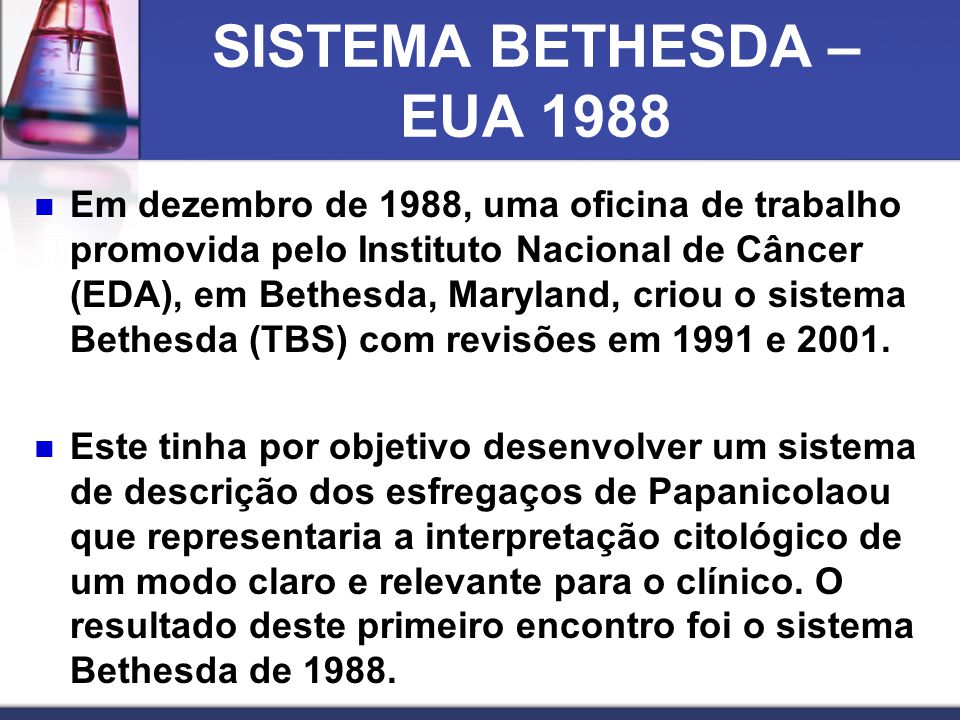 SISTEMA BETHESDA – EUA 1988