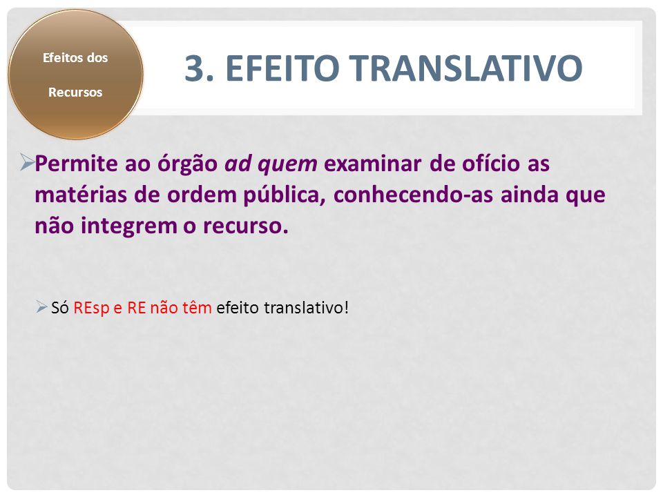 Efeito Translativo Do Recurso, Jurisprudência Selecionada