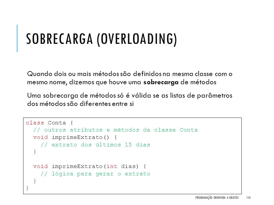 Programação Orientada a Objetos - ppt carregar