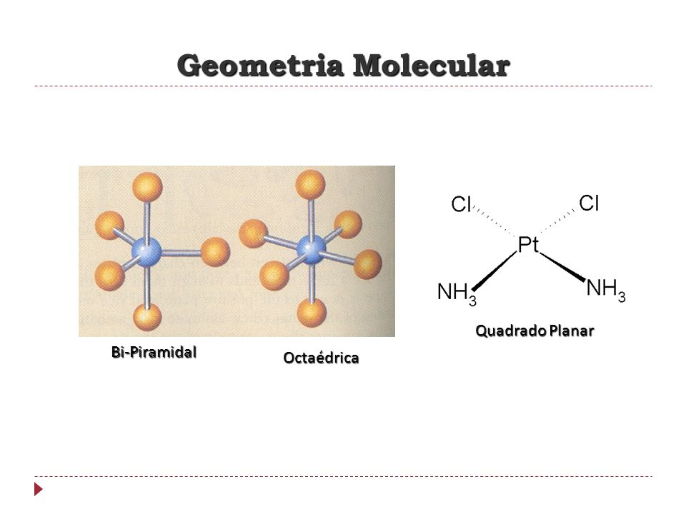 Geometria Molecular Quadrado Planar Bi-Piramidal Octaédrica