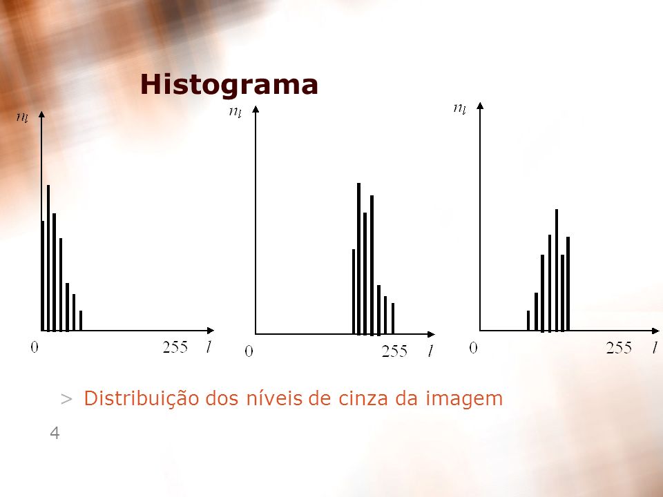 Histograma Distribuição dos níveis de cinza da imagem