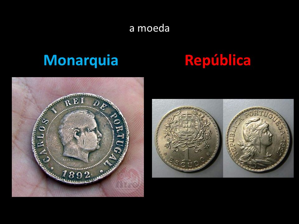 a moeda Monarquia República