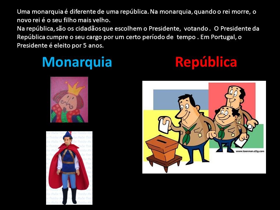 Uma monarquia é diferente de uma república
