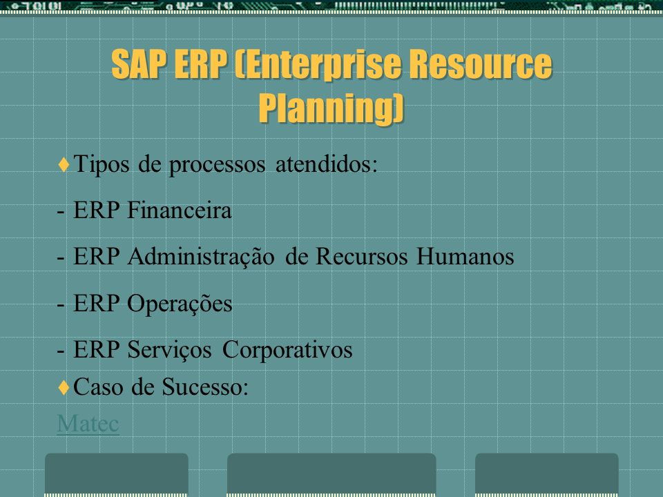 SAP ERP (Enterprise Resource Planning)