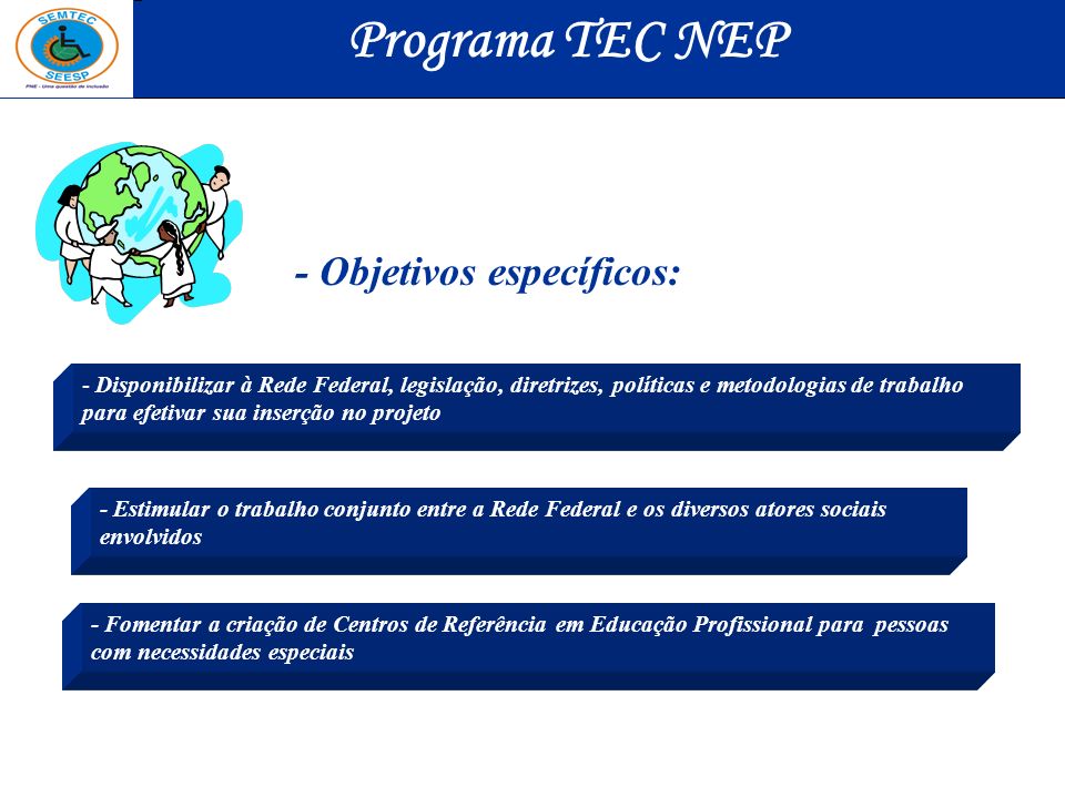 Programa TEC NEP - Objetivos específicos: