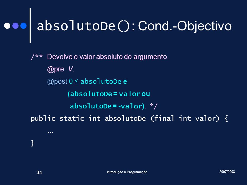 absolutoDe(): Cond.-Objectivo
