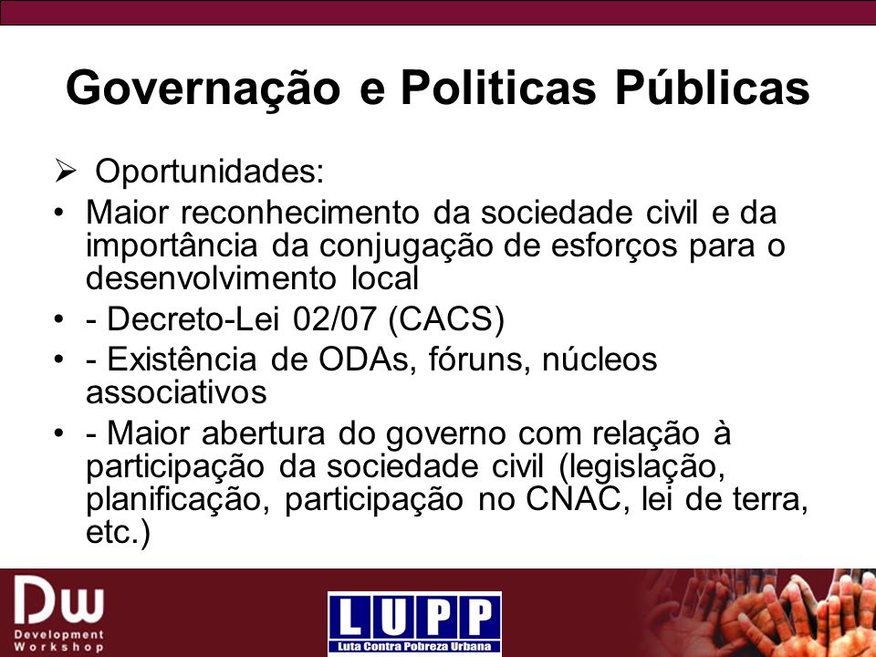 Governação e Politicas Públicas
