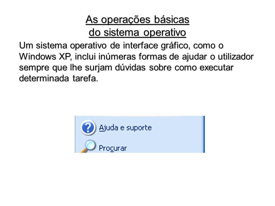 As operações básicas do sistema operativo