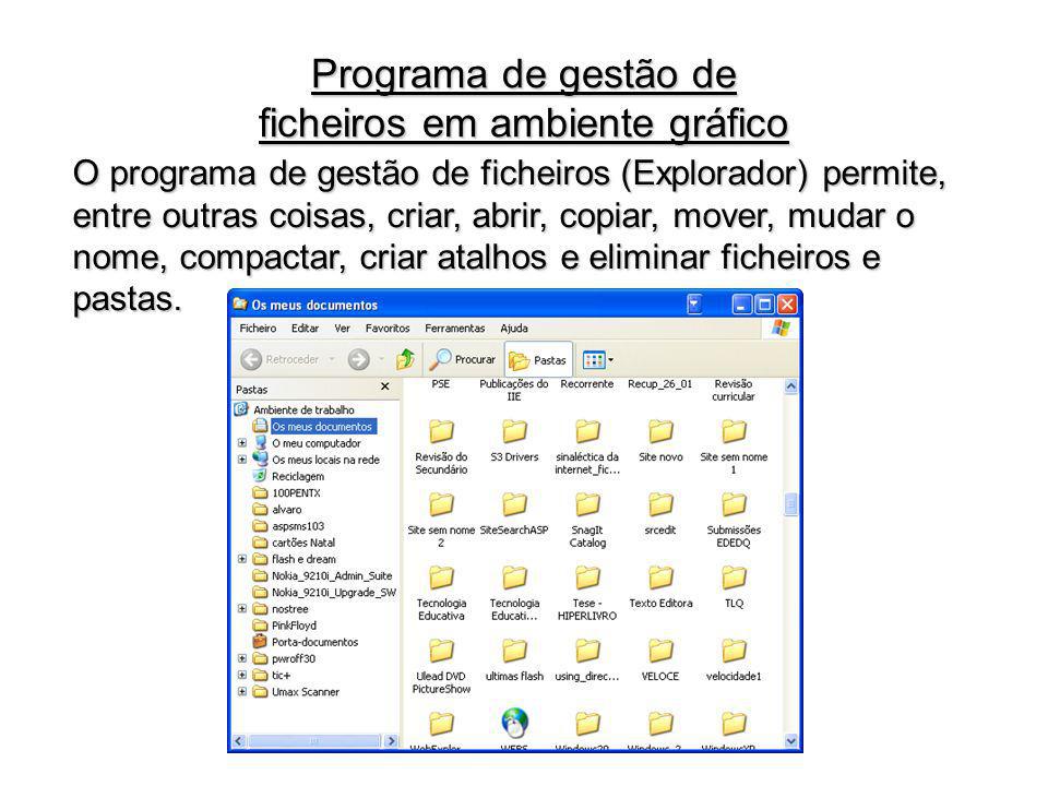 Programa de gestão de ficheiros em ambiente gráfico