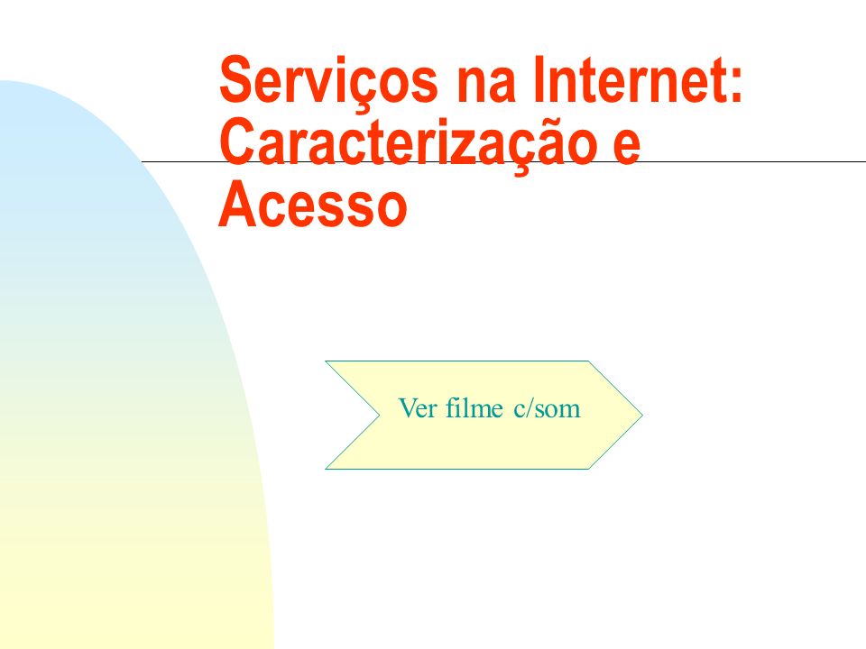Serviços na Internet: Caracterização e Acesso