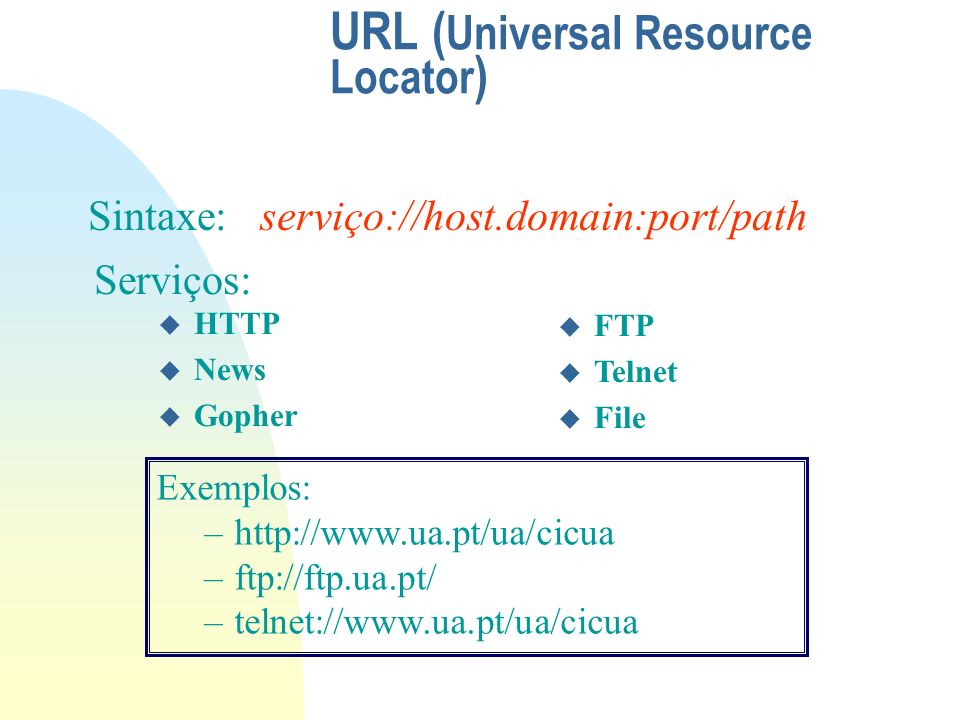 URL (Universal Resource Locator)