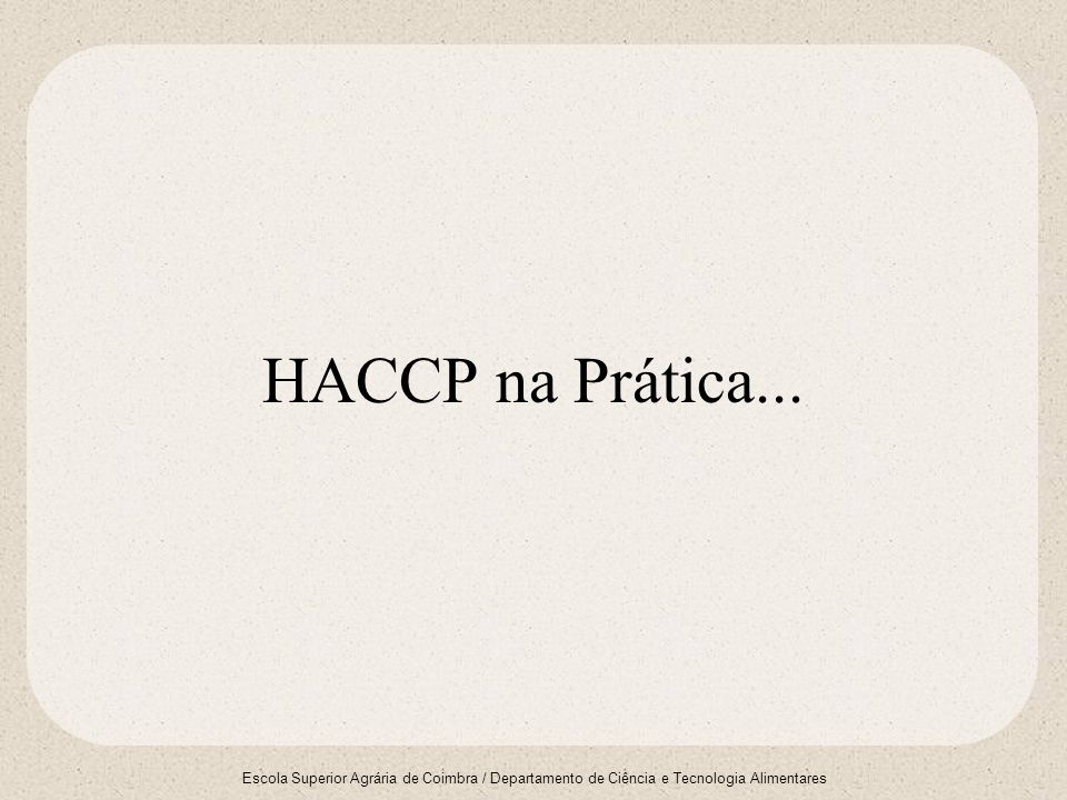 HACCP na Prática...