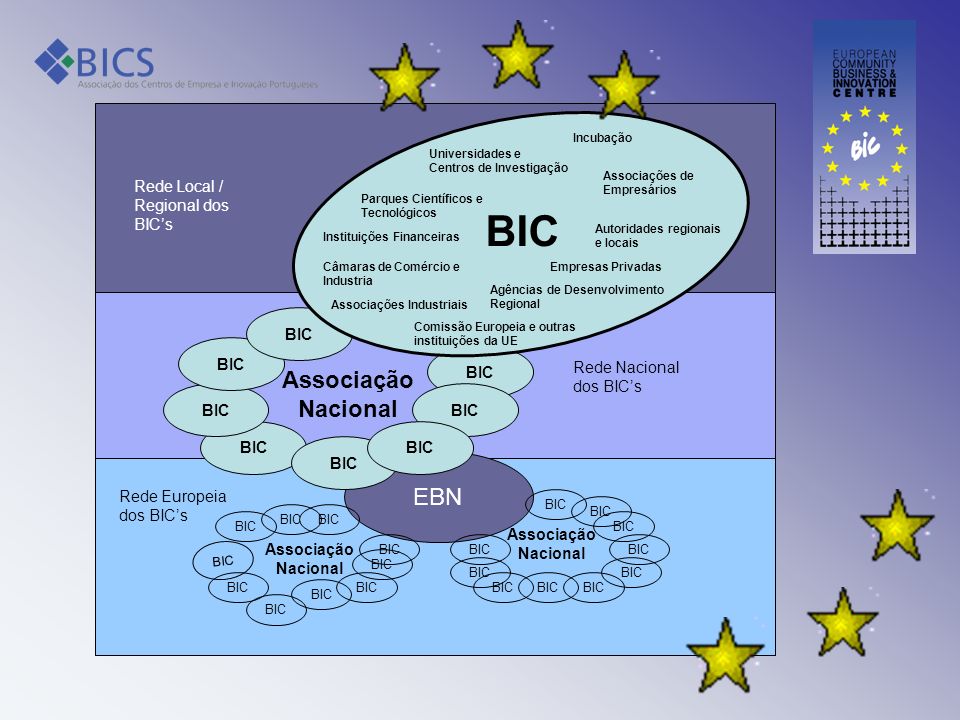 BIC Associação Nacional EBN Rede Local / Regional dos BIC’s BIC BIC