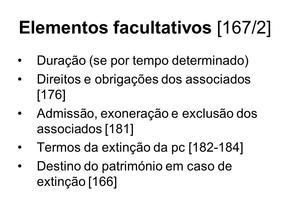 Elementos facultativos [167/2]