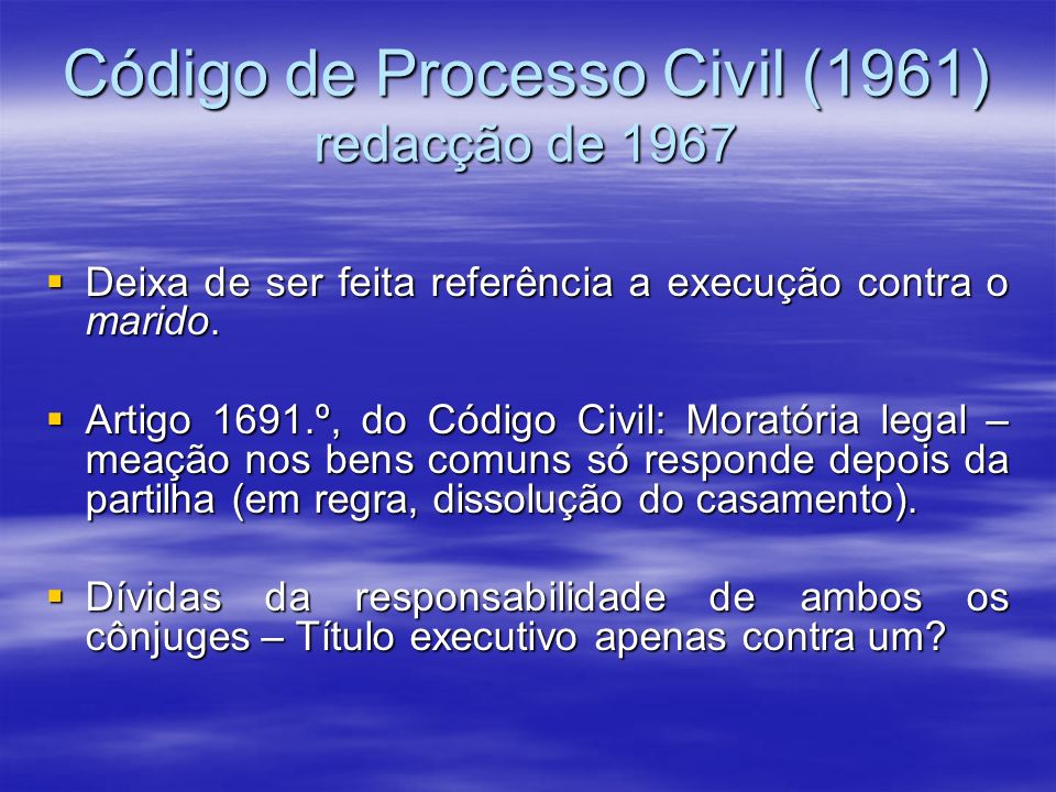 Código de Processo Civil (1961) redacção de 1967