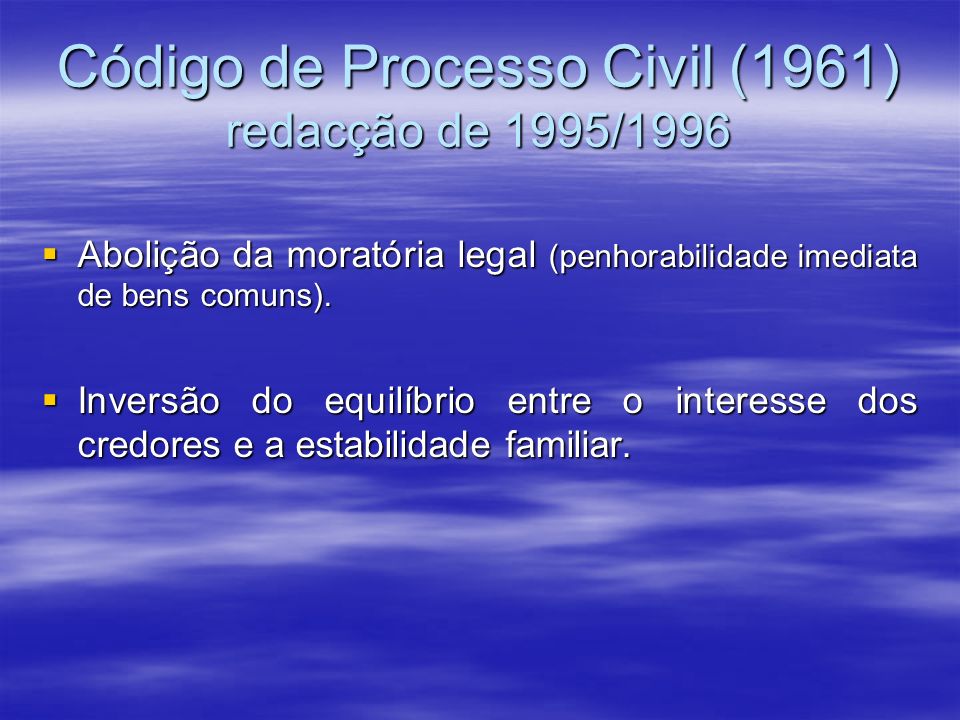 Código de Processo Civil (1961) redacção de 1995/1996