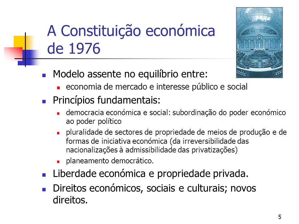 A Constituição económica de 1976