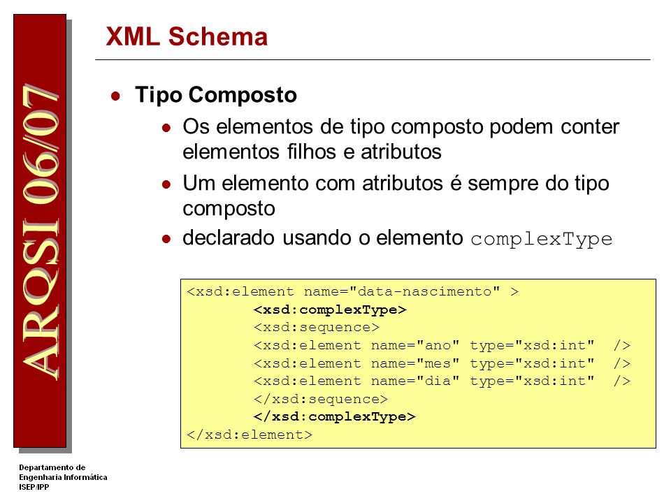 XML Schema Tipo Composto